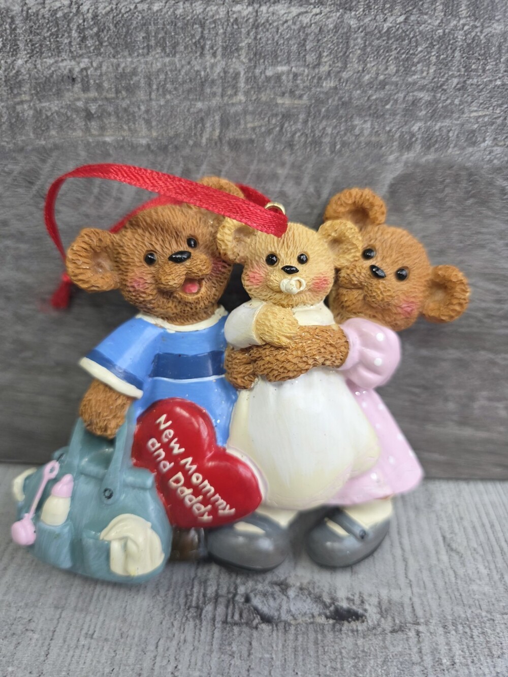 Mommy & Daddy First Christmas Teddy Bear Baby Kurt S Adler Ornament 127d4